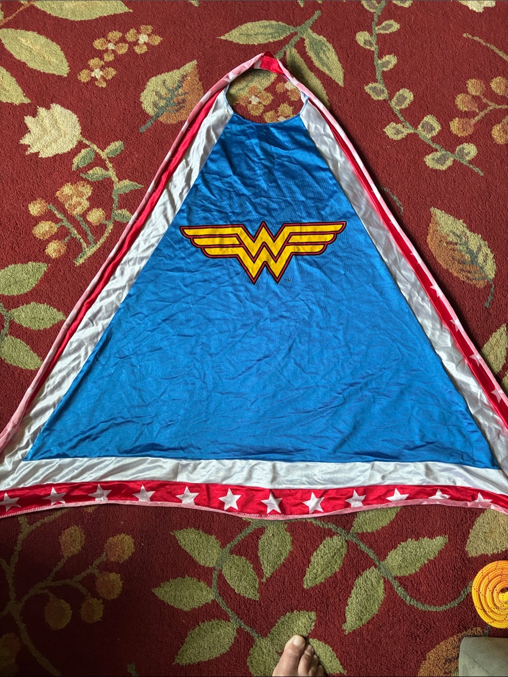 Wonder Woman Kids Superhero Cape - Blue with Red & White Stars